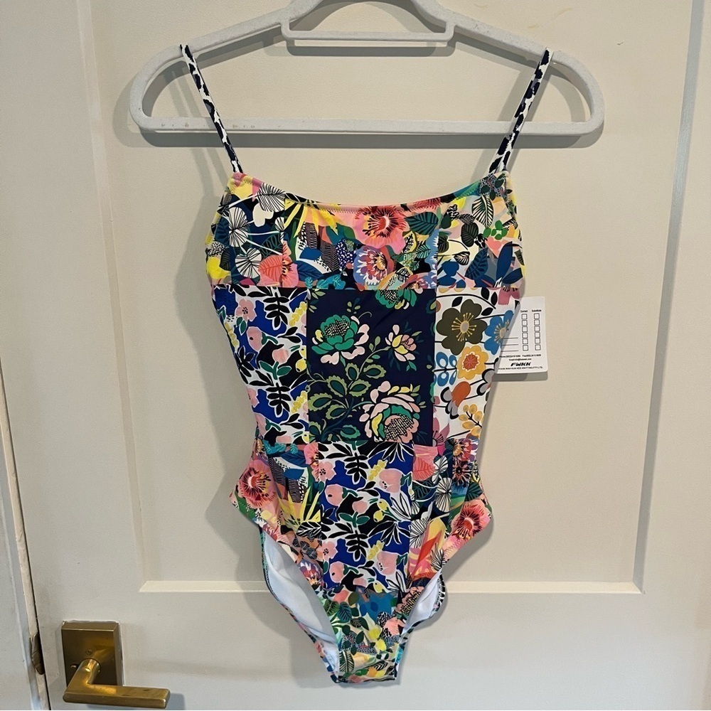 Johnny Was Layla Spaghetti Strap One Piece Floral Swimsuit Sm - Picture 4 of 16